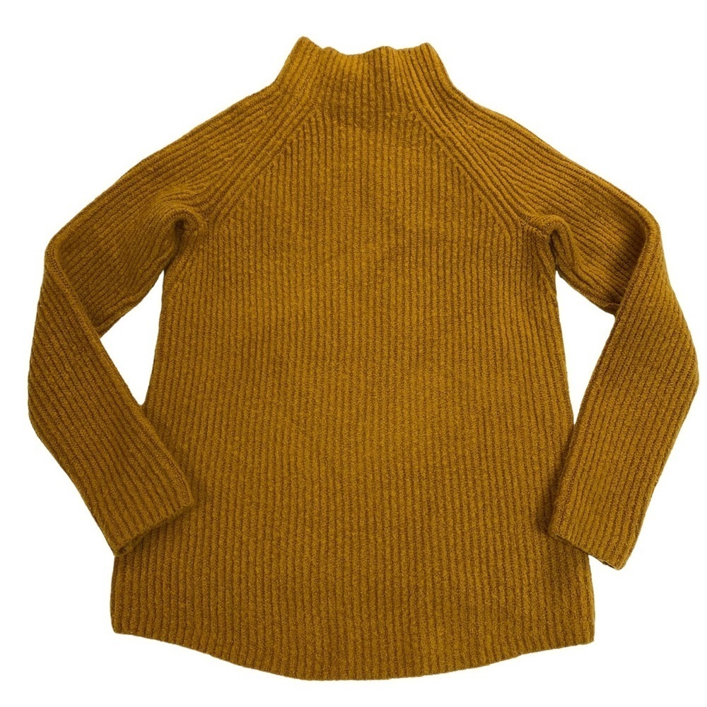 MADEWELL Northfield Mockneck Ribbed Sweater in Mustard Style# H3339 - Picture 8 of 9